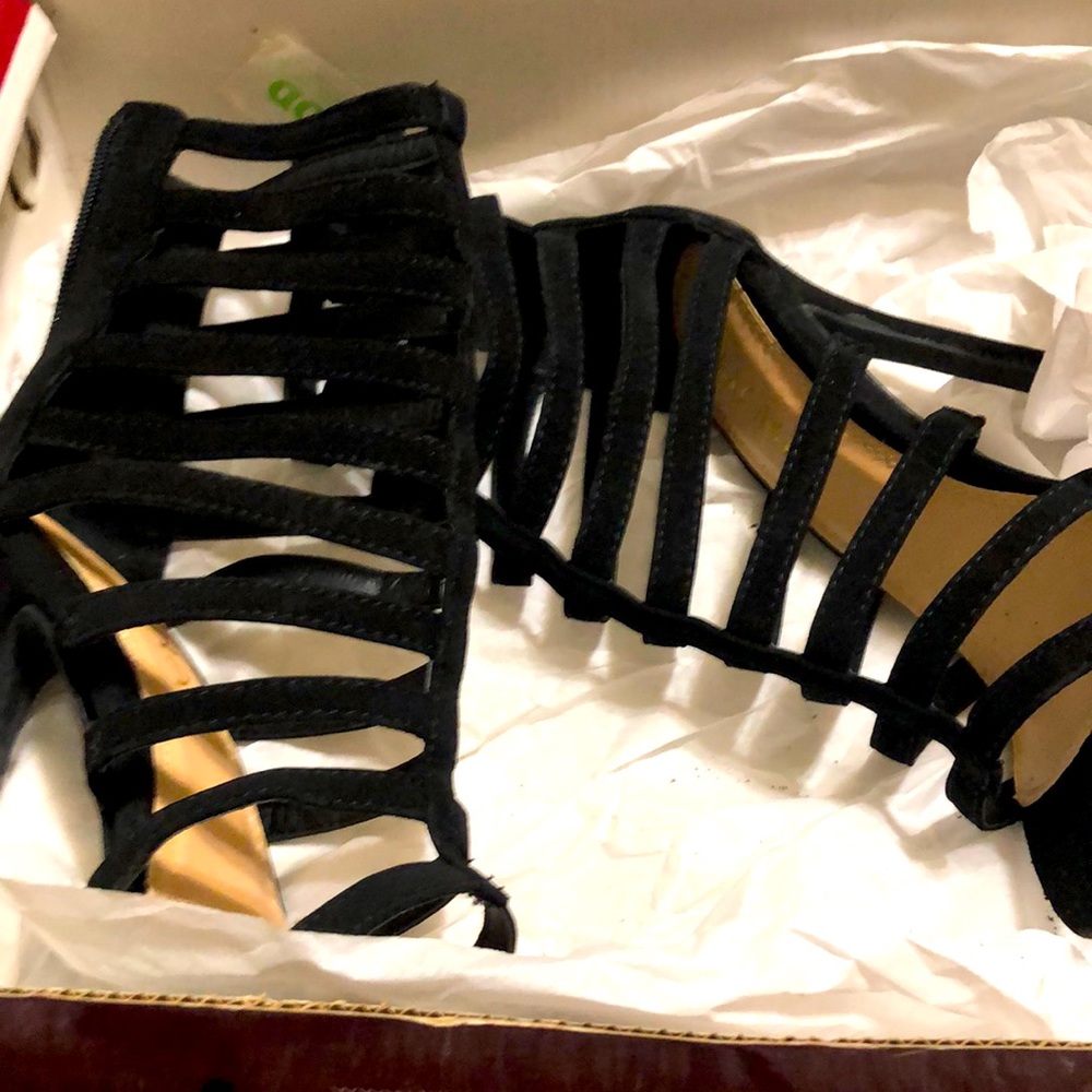 Black high heel shoe
